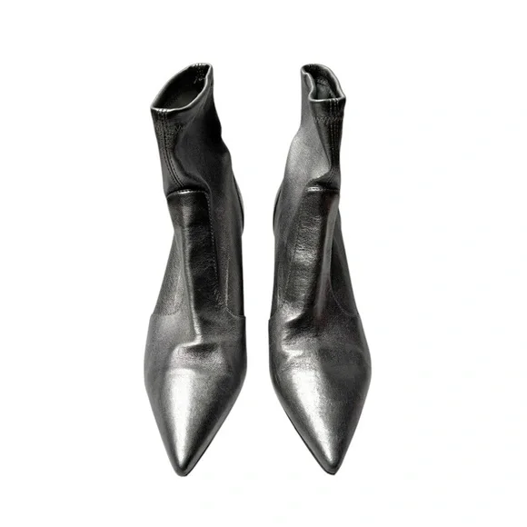 Stuart WeitzmanStuart 75 Block Metallic Stretch Bootie 9 Gunmetal